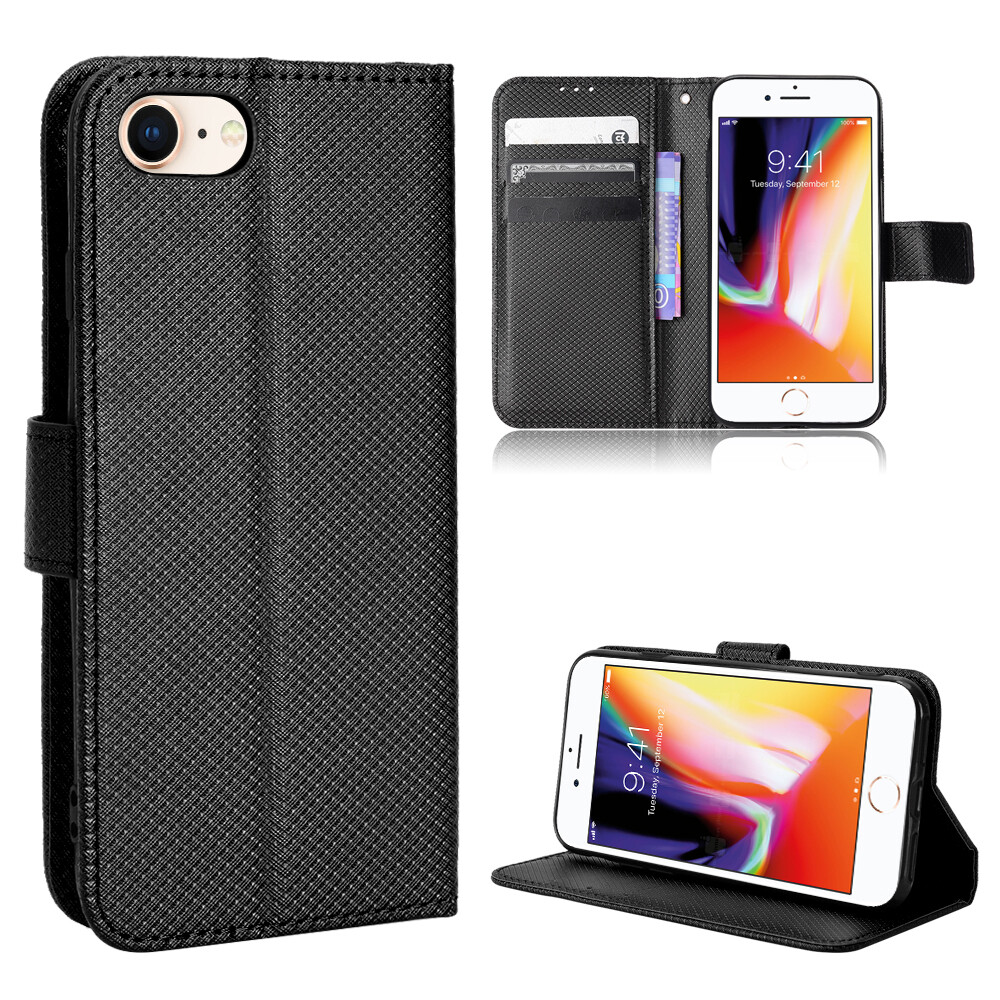 iPhone 8 Case PU Leather Wallet Flip Phone Case iPhone8 Back Cover Casing