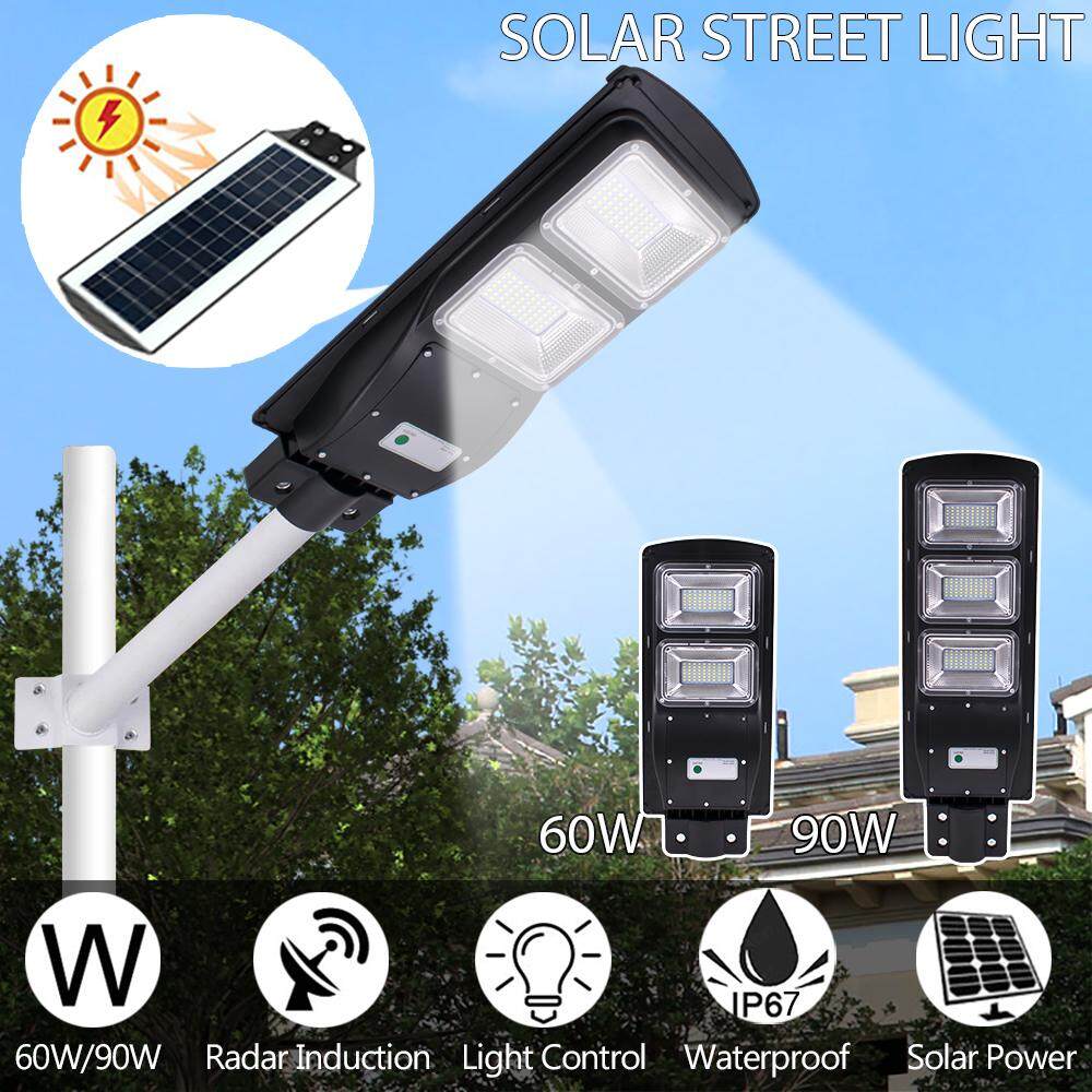 【Free Vận Chuyển + Đèn Flash Deal】90W 120 ĐÈN LED Năng Lượng Mặt Trời Đèn Sân Vườn Ngoài Trời Con Đường Đèn Tường Radar CẢM BIẾN Chuyển Động