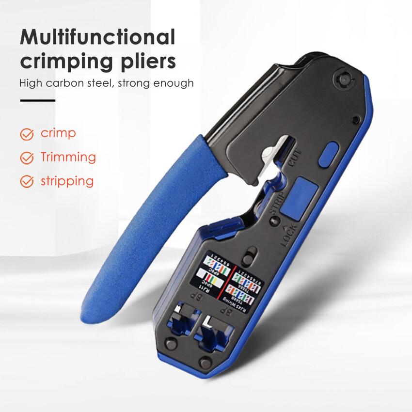 [Multifunctional RJ45 Crystal Head 8P6P Network Tool Tape Stripping And Squeezing Crimping Cables Network Cable Pliers - Network Crimping Pliers,[100% Original + In Stock]  RJ45 Crimping Tool Pliers Network Crimper Stripper Cutter Ethernet Clip Tongs RG45 Cat6 Cat5e Cat5 Cat3 RJ11 Multi Function,Multifunctional RJ45 Crystal Head 8P6P Network Tool Tape Stripping And Squeezing Crimping Cables Network Cable Pliers - Network Crimping Pliers,]