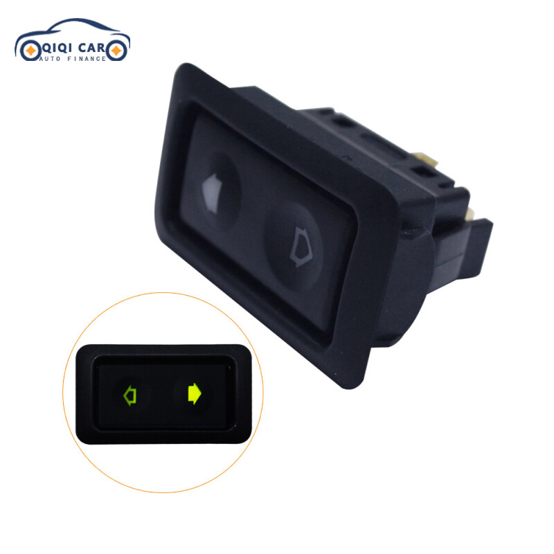Qiqi 10-30a electric power window switch button for all autos with green led light car button switch