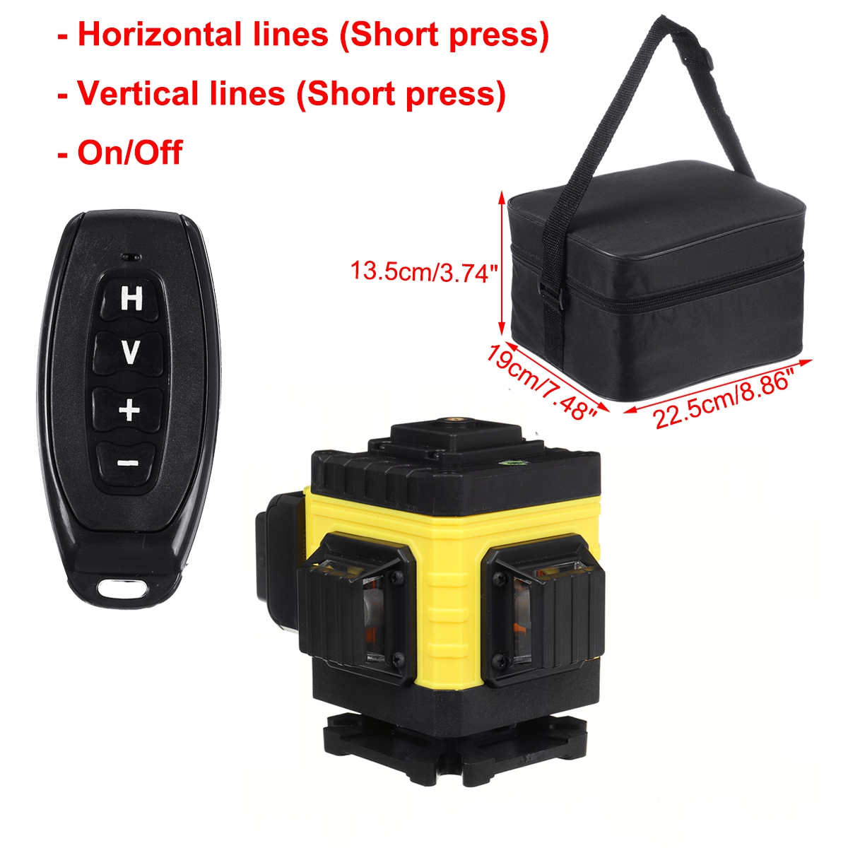16เส้น4D Lasers Level Self-Leveling 360แนวนอนและแนวตั้ง Cross Super ...
