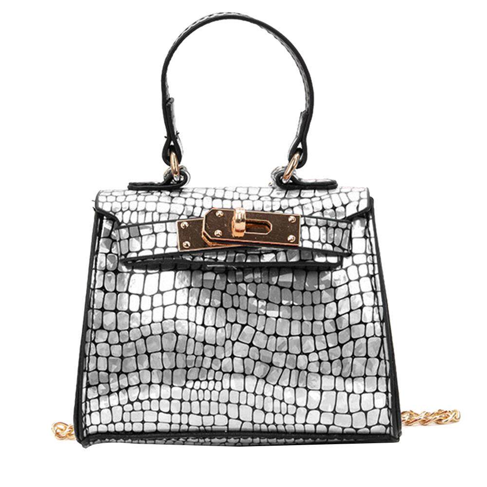 Fashionhead Children Girl Fashion Crocodile Print Faux Leather Tote Crossbody Shoulder Bag
