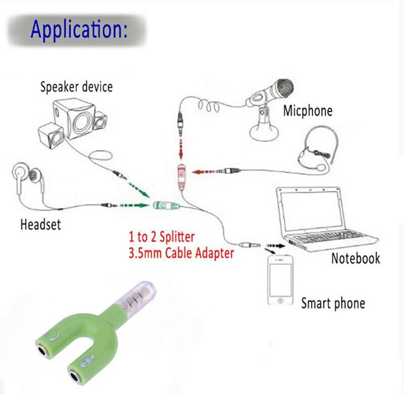 3.5mm Audio Microphone Earphone Splitter Connector Mic Headset Jack Converter Plug Adapter For Mobile Phone Tablet PC
