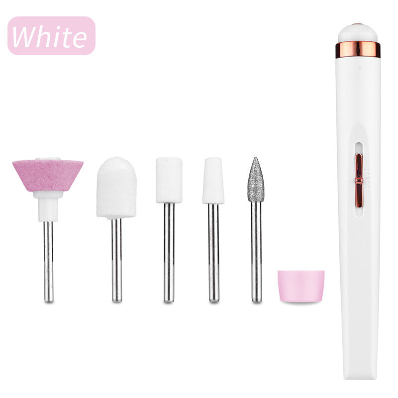 LILYCUTE Electric Nail Polish Drill Machine With Light Portable Mini Electric Manicure Art Pen Tools For Gel Remover