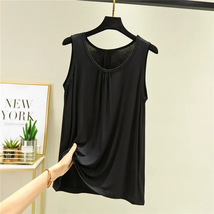 black baggy vest top