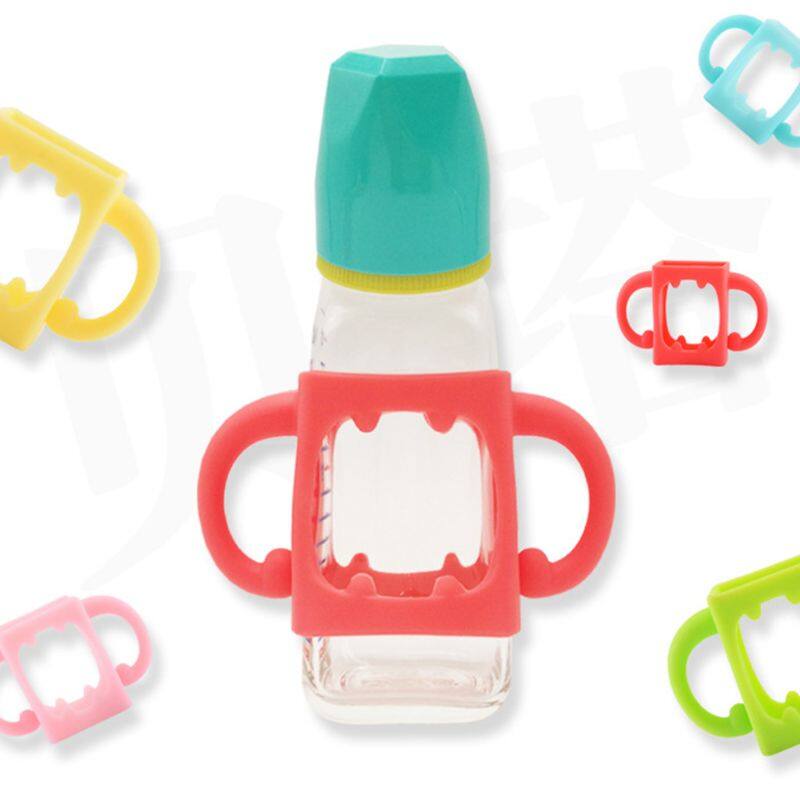 SALE】Baby ขวดที่จับอเนกประสงค์ซิลิโคนกว้างปาก Grip Multicolor ทนความ