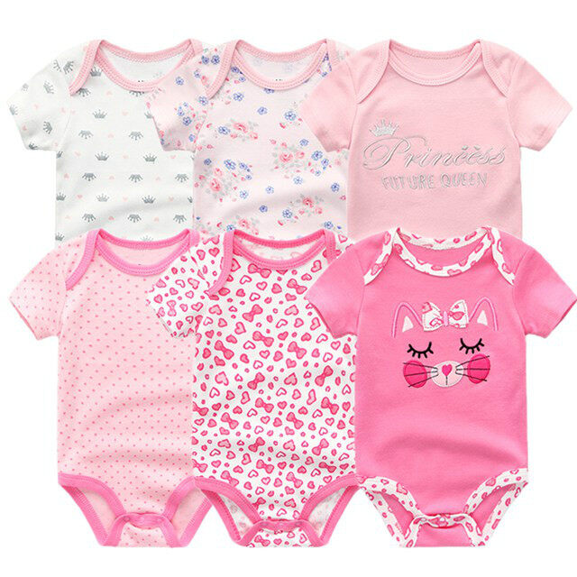 Kiddiezoom 6 Miếng Áo Liền Quần Trẻ Em Quần Áo Sơ Sinh