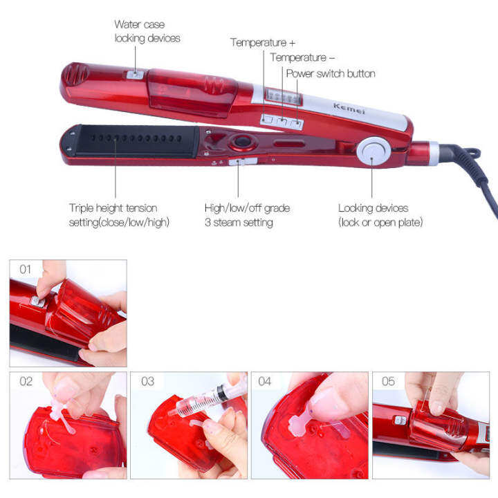 kemei vapor hair straightener