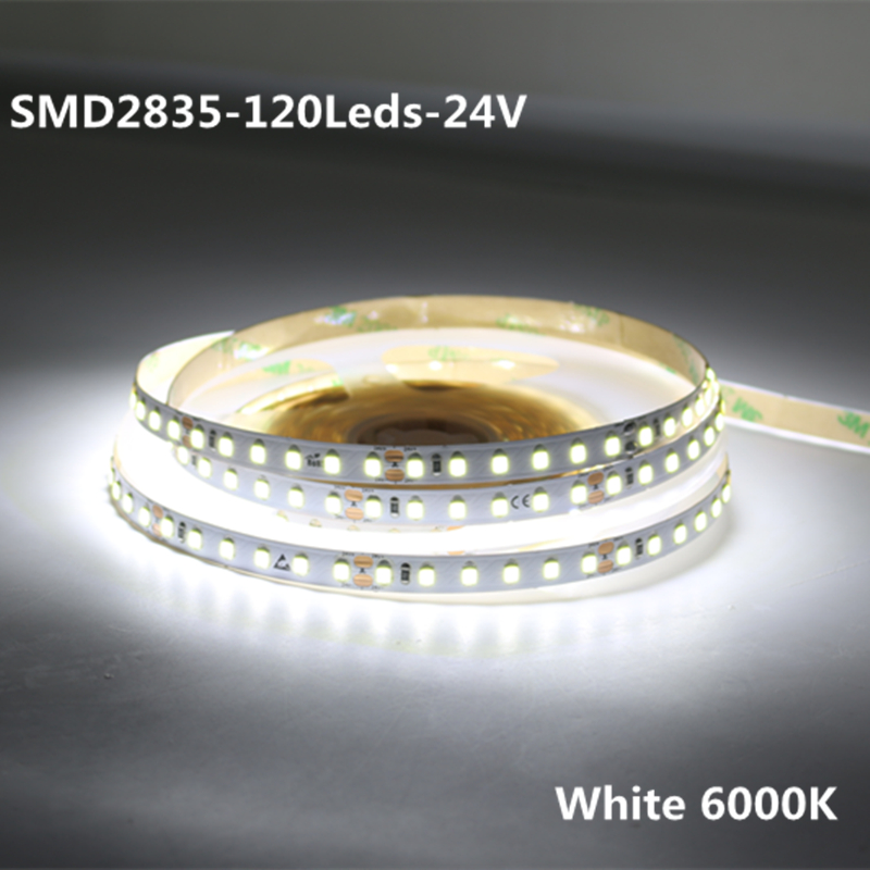 Dc 24v led tape strip light warm white smd 2835 led strip light dc 24 v 5m 120led/m 240led/m 2835 rope ledstrip home decoration
