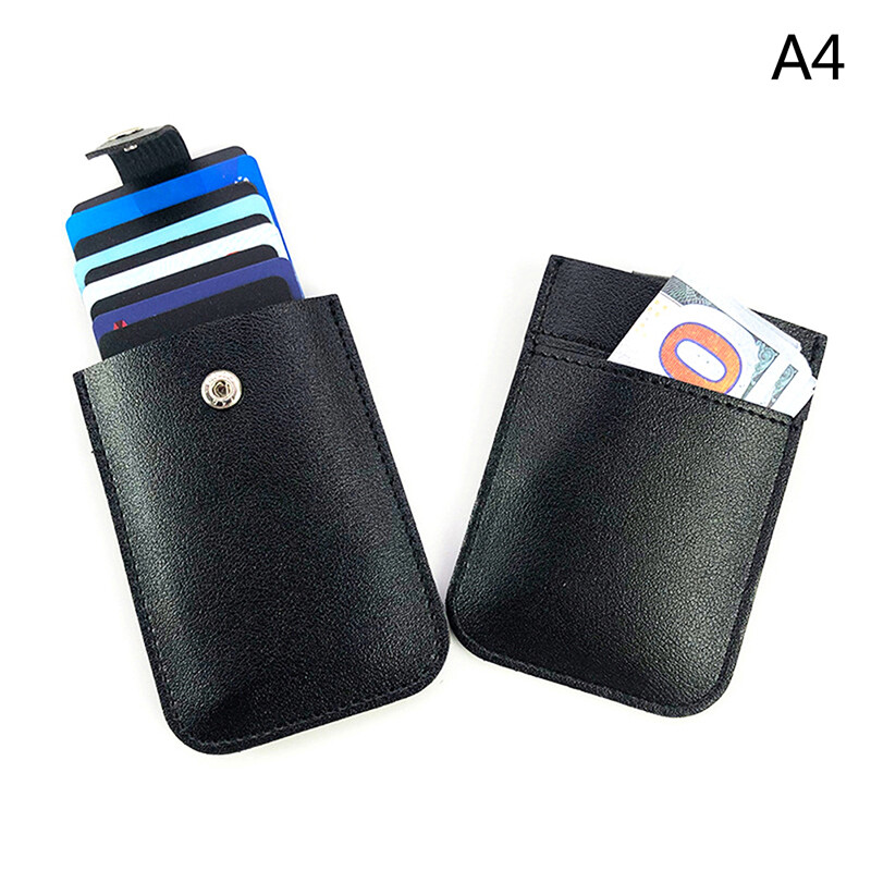 SHENGHAN Card Bag Telescopic Card Holder Mini Portable Card Wallet Short Purse Pull Card