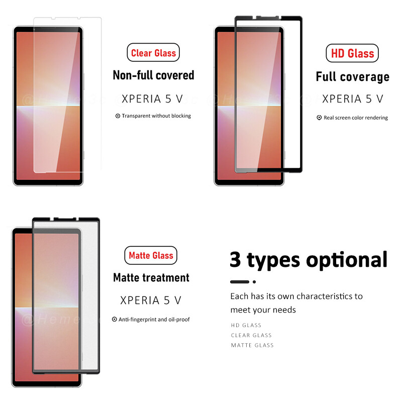 For Sony Xperia 5 Mark V HD /  Matte  Full / Non-full Coverage Explosion-proof Tempered Glass Screen Protector