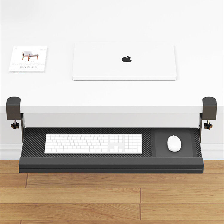 Keyboard Tray. Punch-free drawer under-desk bracket, office computer mouse storage bracket