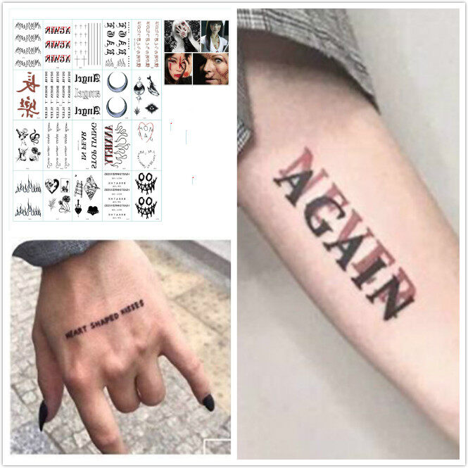 sanhe 20pcs Halloween Dark Clown Smiley Realistic Changle Temporary Tattoo Sticker Stage Performance