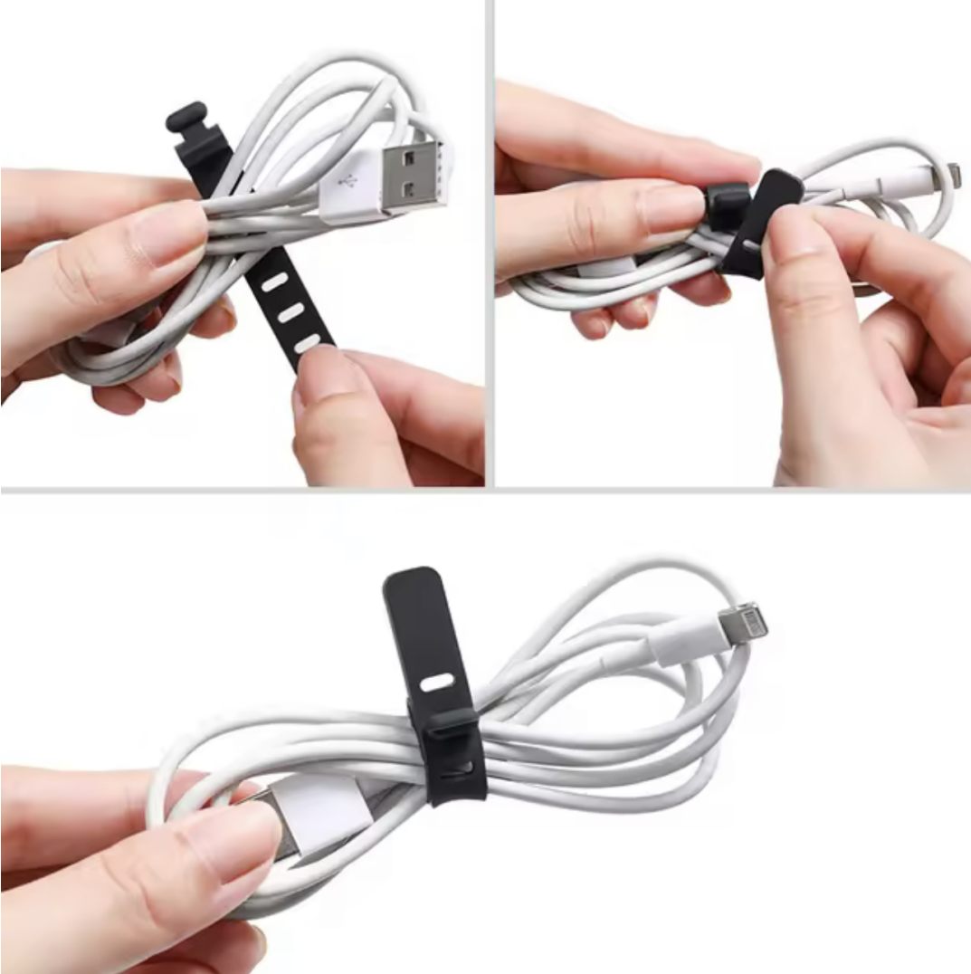 (1pcs) cuộn cáp silicon dây buộc cáp Máy cuộn dây dây tổ chức tai nghe USB dòng dữ liệu Bàn Phím kèm Chuột dây cáp chủ