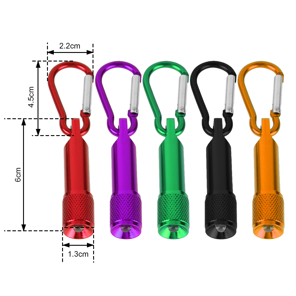 Cầm Tay Mini LED Carabiner Đèn Ngoài Trời Cắm Trại Pocket Torch Ánh Sáng Với Keychain