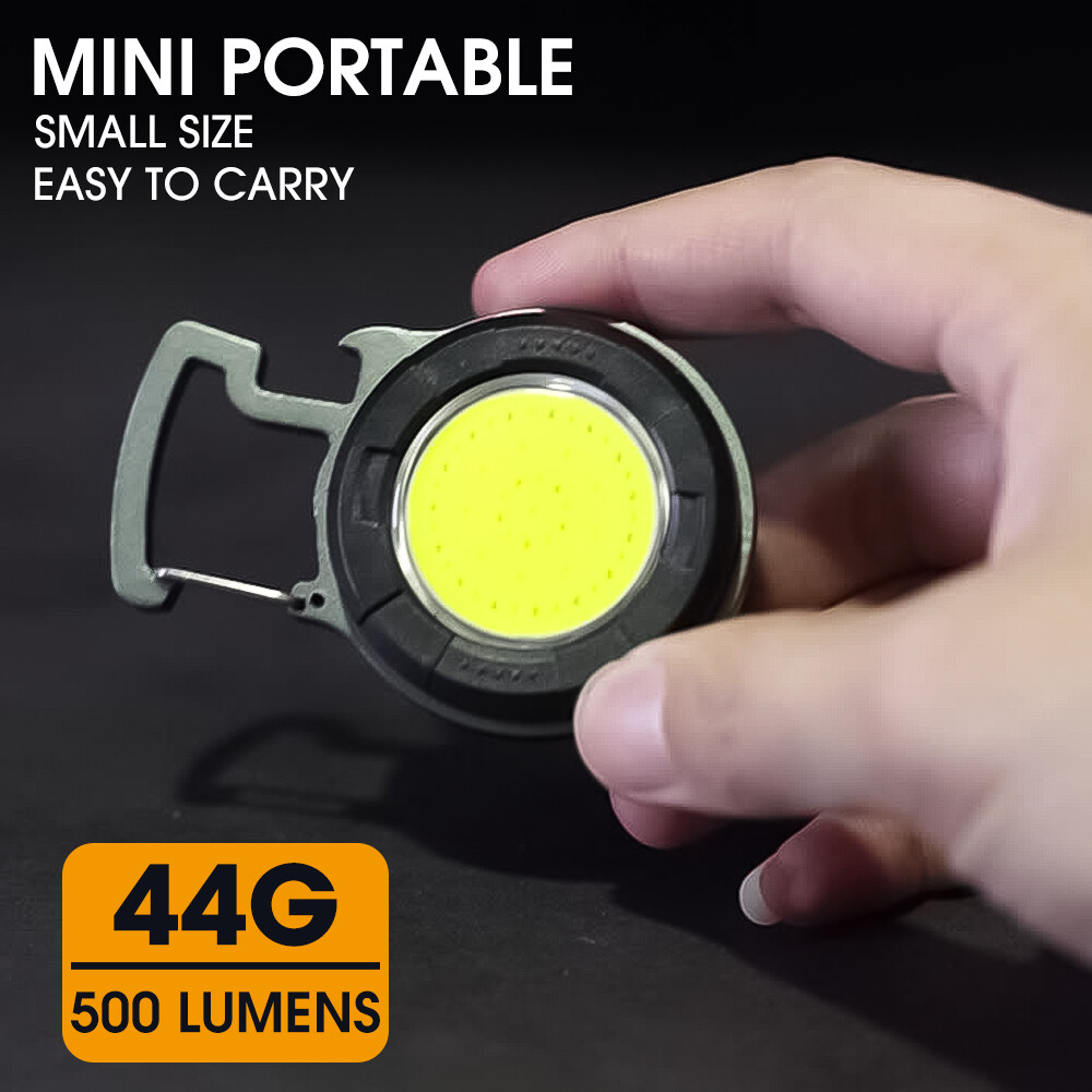 Đèn Pha COB Mini Cầm Tay Đèn Móc Khóa Khẩn Cấp Chống Nước Sạc USB Đa Năng Đèn Cắm Trại Làm Việc Ngoài Trời Đèn Pin 2 Loại