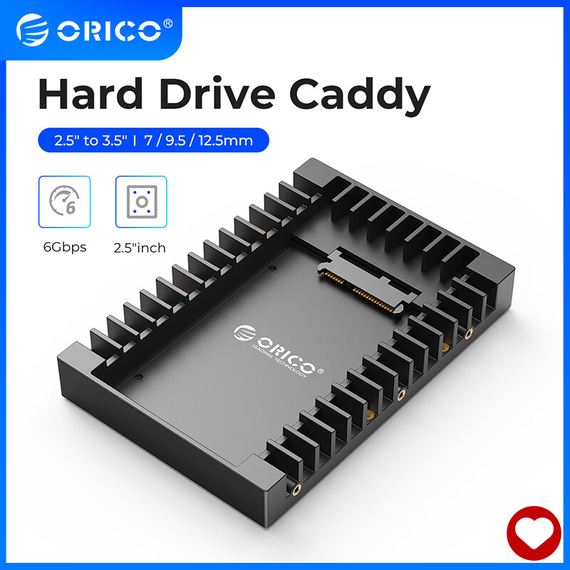 ORICO 2.5 to 3.5 inch Hard Drive Caddy Support SATA 3.0 Support 7 / 9.5 / 12.5mm 2.5 inch SATA HDDs and SSDs (1125SS)
