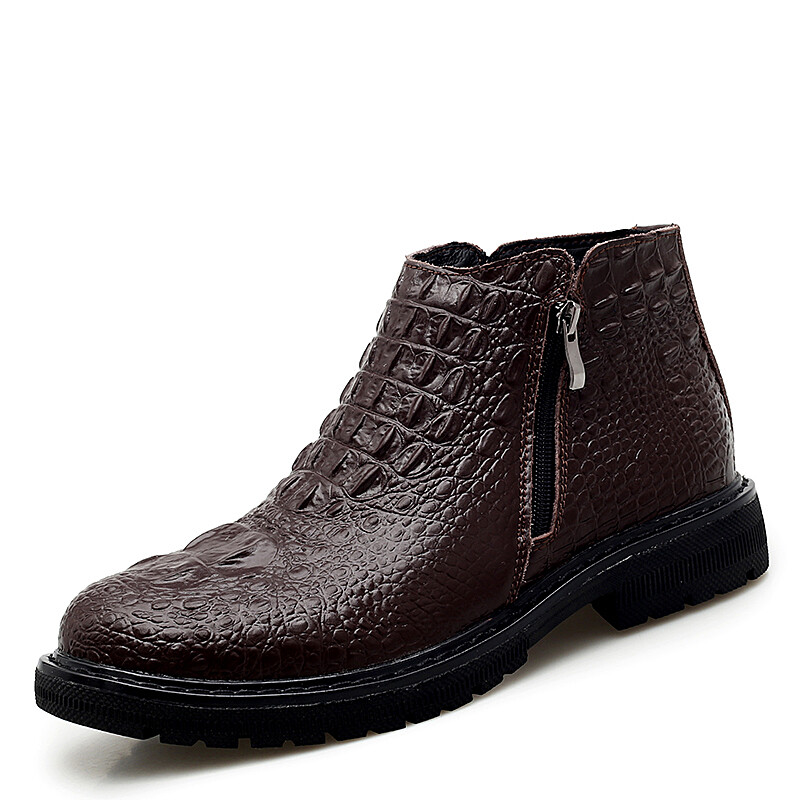 2023 New  Men Boots Business Genuine Leather Ankle Boots High Quality Warm Plush Snow Boots Chelsea Boots