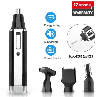 4 In 1 Waterproof Rechargable 360 Degree Nose Ear Hair Trimmer