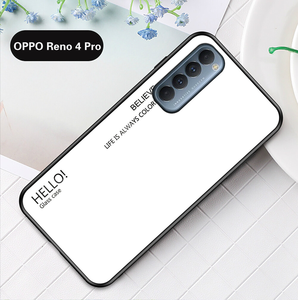 For OPPO Reno Pro Case GradiGradient Tempered Glass Phone Case
