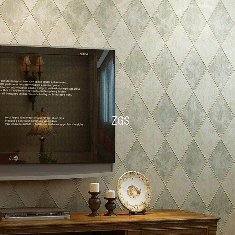 ZGS 0.53*10 m Kim Cương Latticed Không dệt Wallpaper3d Phòng Ngủ Phòng Khách TRUYỀN HÌNH Nền Giấy Dán Tường