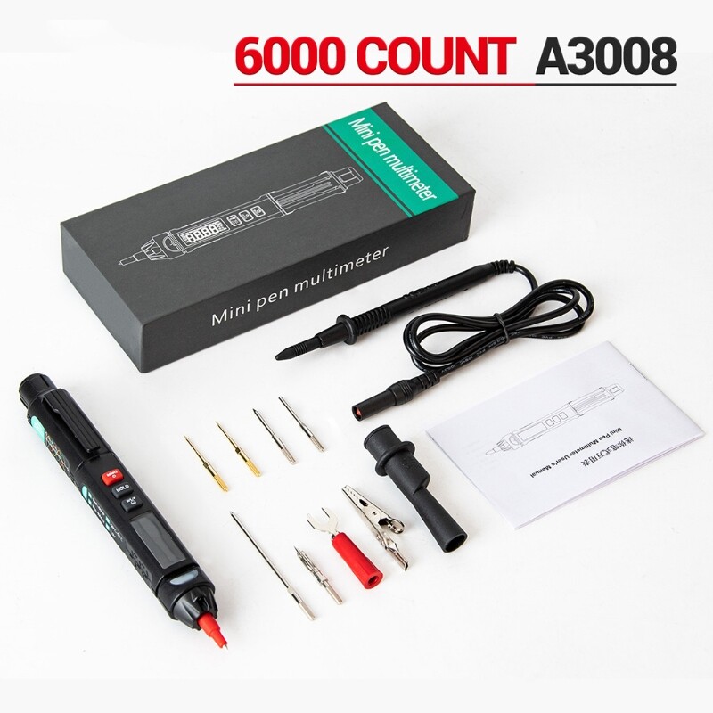 Aneng A3008 Digital  Professional  Multimeter 6000 Counts Capacitor Tester Min Electrical Instruments AC / DC Voltage