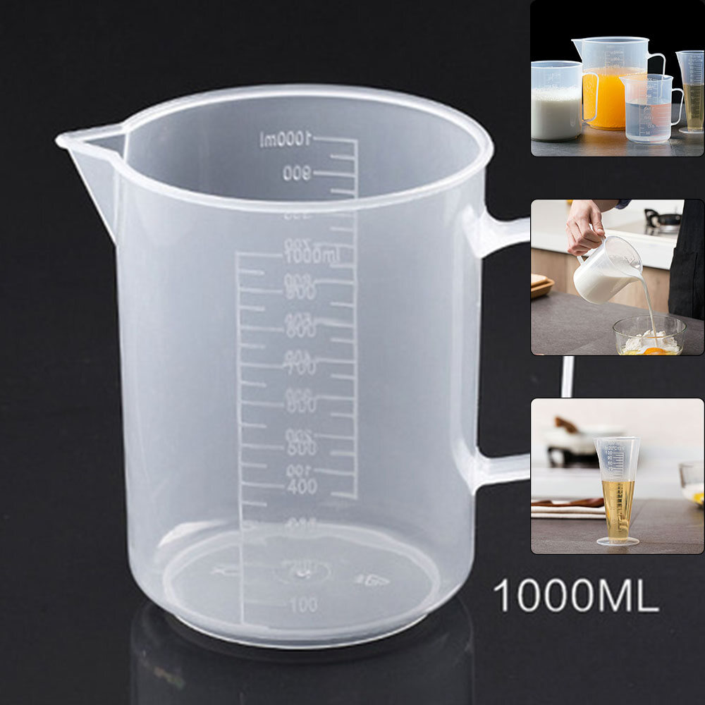 CNMF Cốc Đo Bằng Nhựa 1 Chiếc Cốc Trong Suốt Dụng Cụ Làm Bánh Nhà Bếp 100Ml/300Ml/600Ml/1000Ml