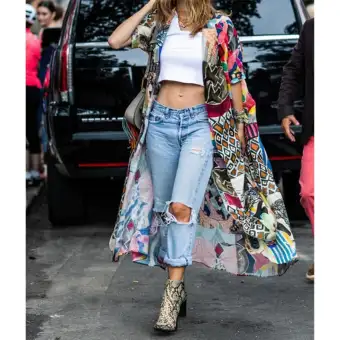 long bohemian cardigan