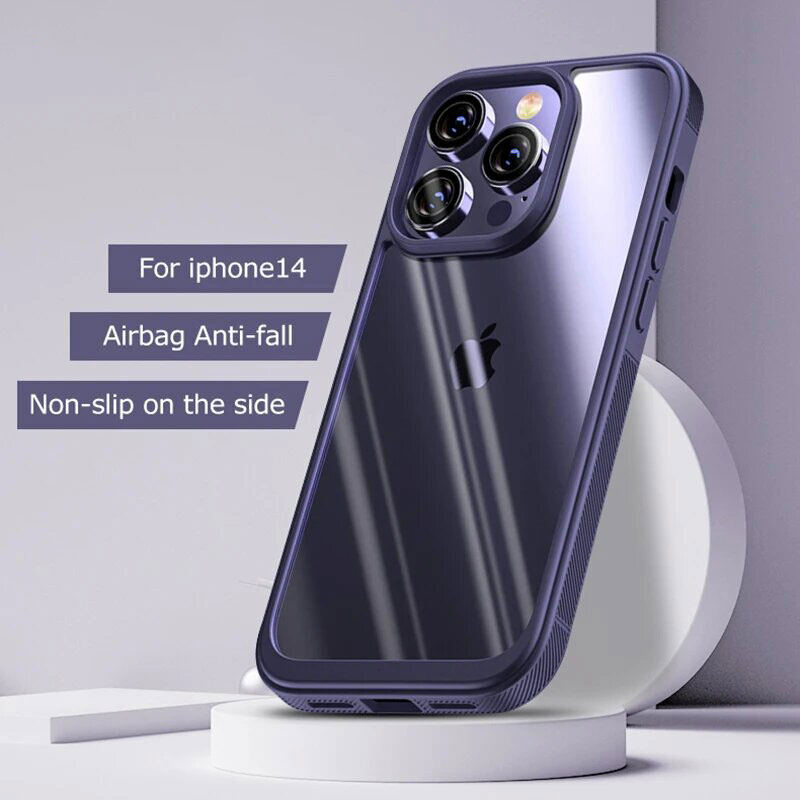 Luxury Clear Shockproof Phone Case For iPhone 15 14 13 12 Pro Max 13 12 Mini XS Max XR X 14 15 Plus Soft Armor Silicone Transparent Back Cover Protective Casing