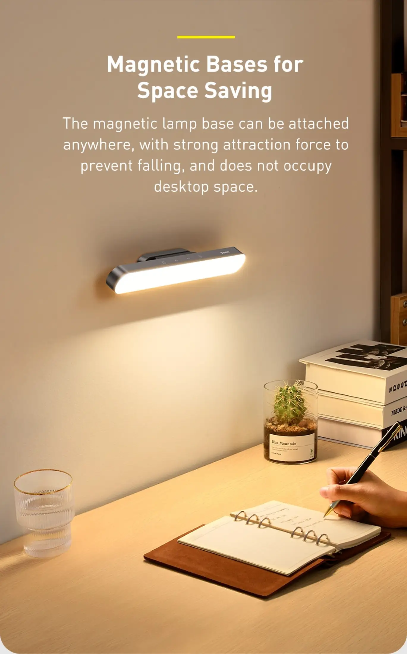 Baseus Magnetic Stepless Dimming Charging Desk Lamp Rechargeable Night Lamp 6