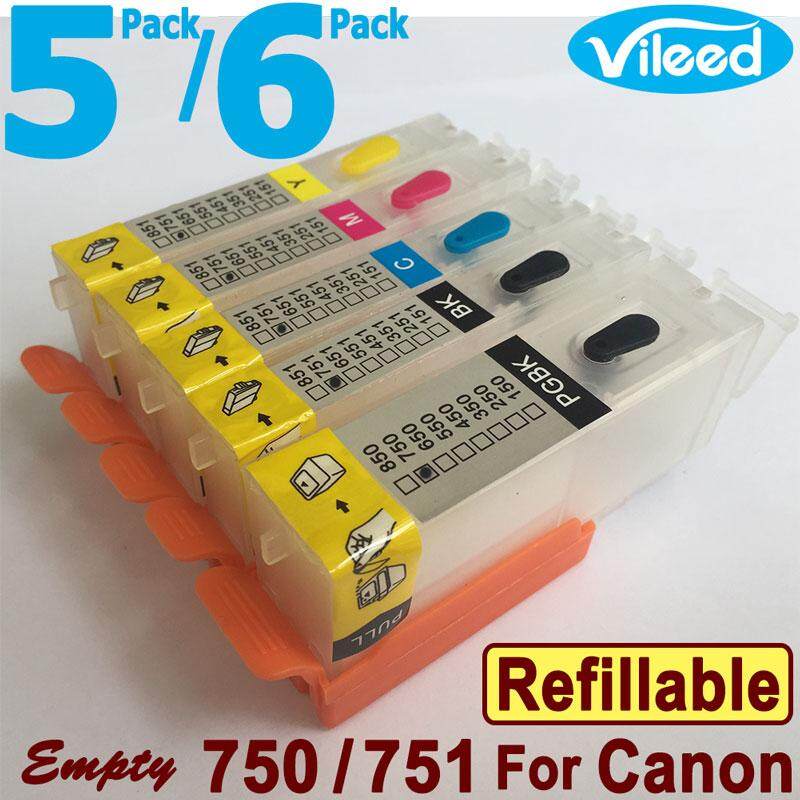 5pcs Canon PGI-750XL Black+CLI-751XL Assorted Colors High Capacity Ink s -MIX