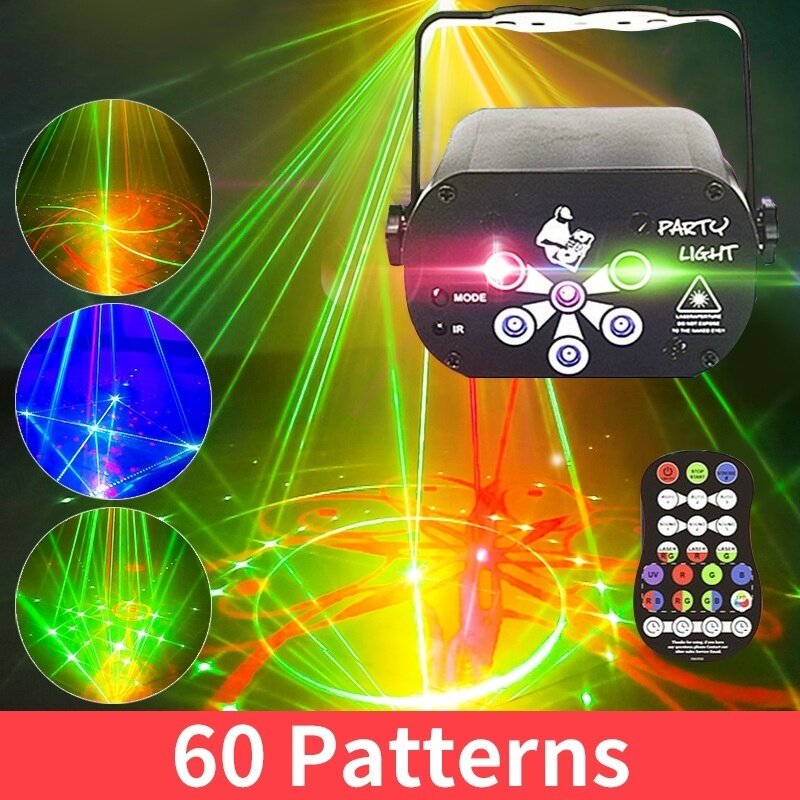 Đèn Chiếu Laze Mini Mới 2020 Đèn UV RGB 3 Trong 1 Đèn Sân Khấu Dj Sàn Nhảy Bóng Ma Thuật 6 Lỗ Cho Giáng Sinh Halloween Bar