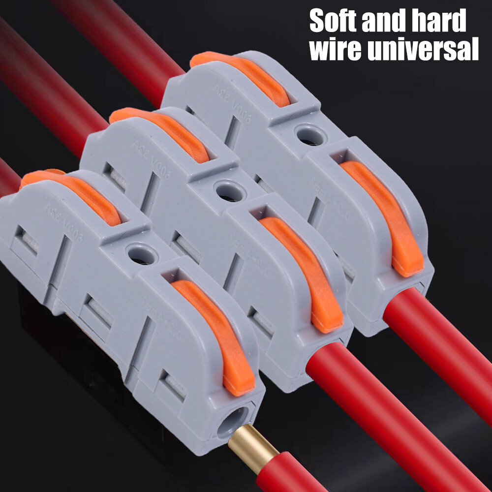 10/5Pcs Quick Wiring Connector Fast Splicing Electrical Connector Multiplex Butt Terminal Universal 1 to 1 Inline Wire Connector