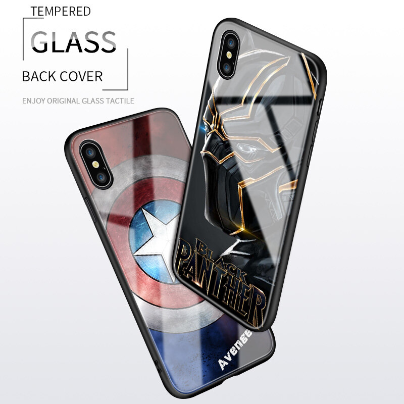 Hontinga Casing Case For Samsung Galaxy Note 20 Note20 Note20 Ultra Case Marvel Phone Case For boys The Superhero For man Cases Captain America Ironman Spiderman Tempered Glass Back Casing Cover Hard Case