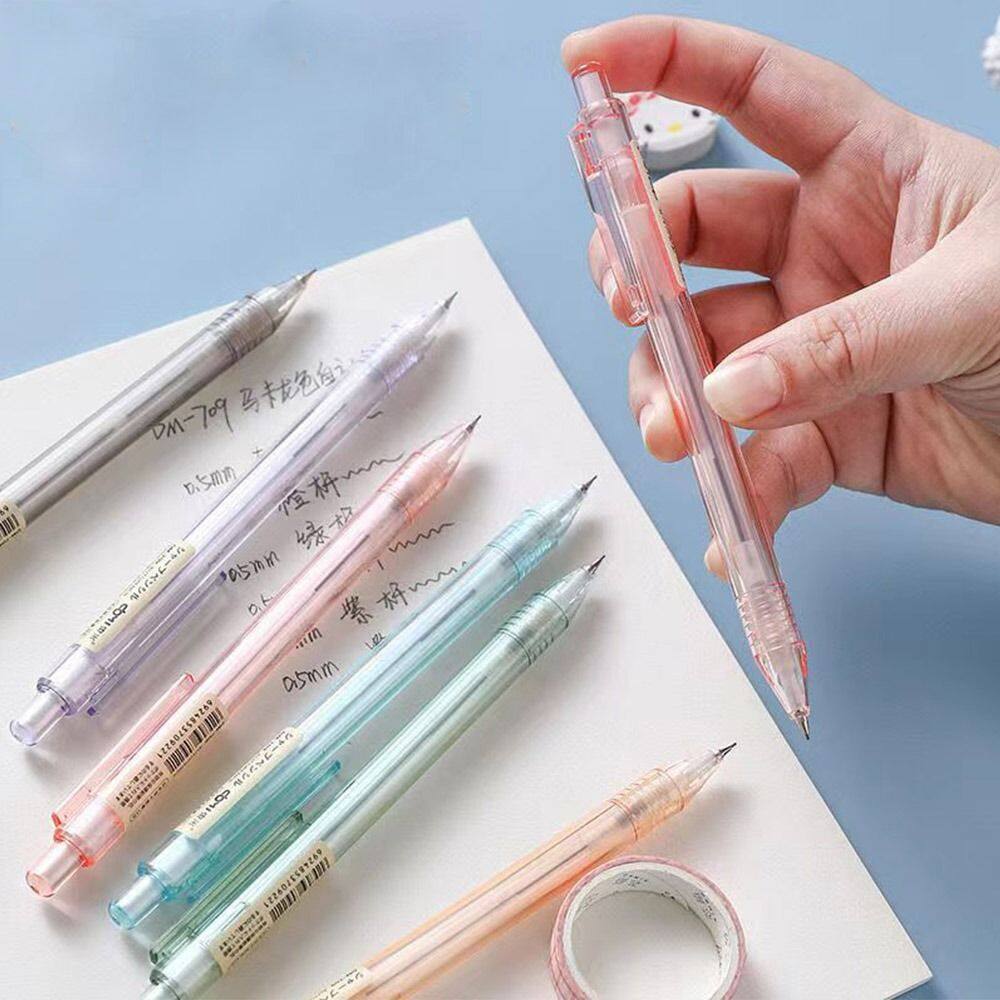 MMLUCK Student 2Pcs Stationery School Office Drawing Writing 0.5 mm Automatic Pencil Drafting Pencils Sketching Pencils Translucent Automatic Pencil