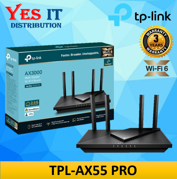 TP-Link AX55 / AX55 PRO Wifi 6 Archer Dual Band Gigabit AX3000 High ...