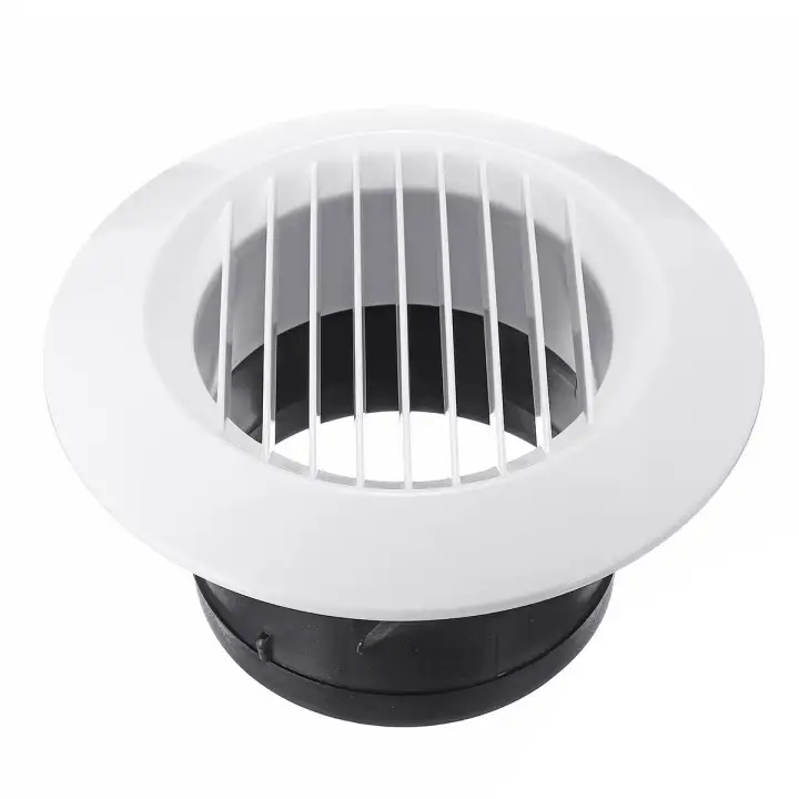 4 Louver Air Vent Grille Ventilation Outlet Wall Circle Ceiling