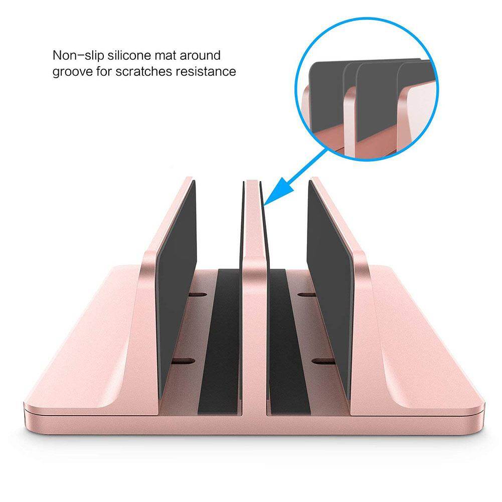 Vertical Laptop Stand for Macbook Air Pro Desktop Double Desktop Stand Holder with Adjustable Dock (Up to 17.3 Inch) L30  r57