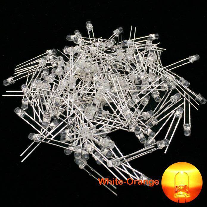 100 cái 3 mét LED trong suốt Diode 3 mét ánh sáng màu xanh lá cây/ánh sáng màu đỏ/Đèn xanh dương/đèn vàng/ánh sáng màu da cam DIY phát ra ánh sáng Diode
