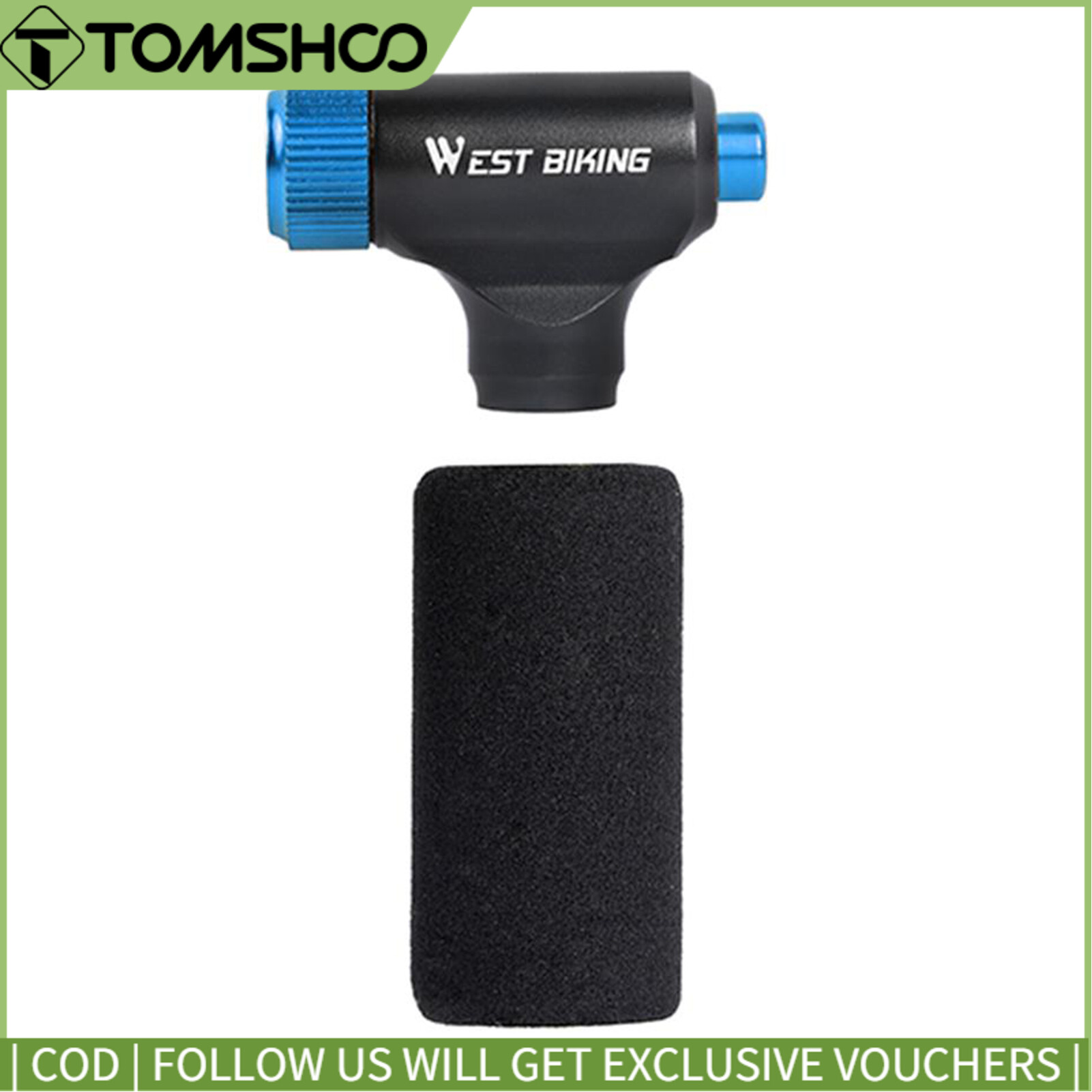West Biking Mini CO2 Inflator Bike Pump Super Fast Tire Inflation Portable Bicycle Pump Aluminum Alloy Tire Tube High Pressure Hand Pump Inflator Bike Tire Pump Cycling Air Inflator Mountain Road Bike Accessories for MTB Bicycle Pump