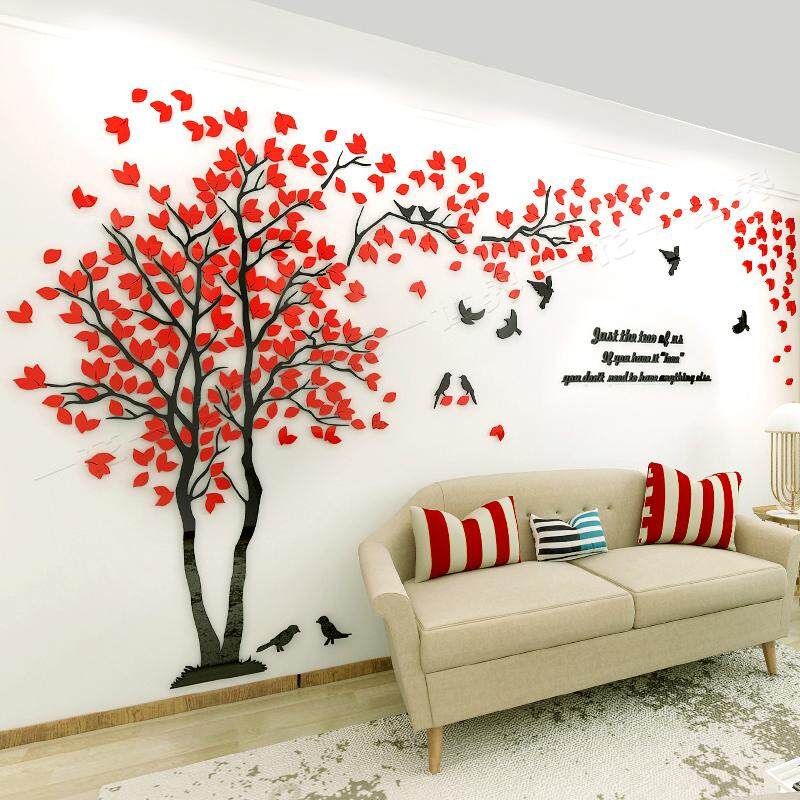 Cặp Đôi Cây Gương Dán Tường Pegatinas Paredes Decoracion DIY 3D Acrylic Autocollant Bức Tranh Tường Dán Muraux Phòng Khách Decal