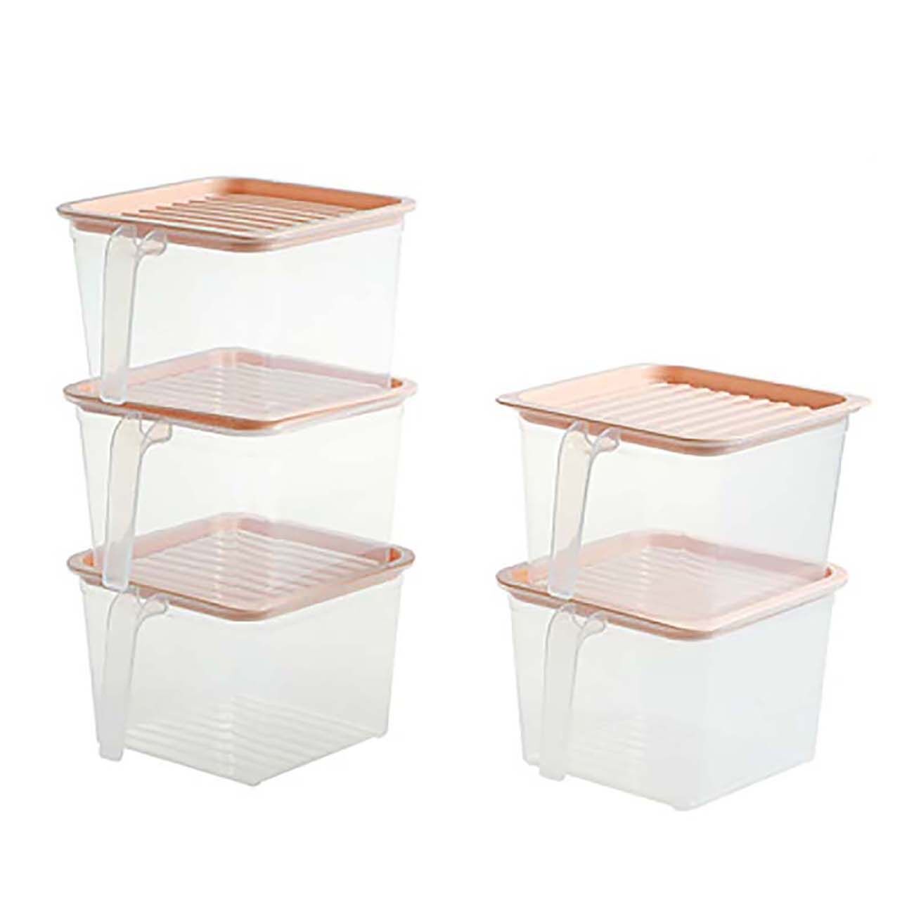 CNMF 5 Cái Stackable Kín Có Thể Với Xử Lý Nhựa Container Với Nắp Hạt Lưu Trữ Box Kithchen Organizer