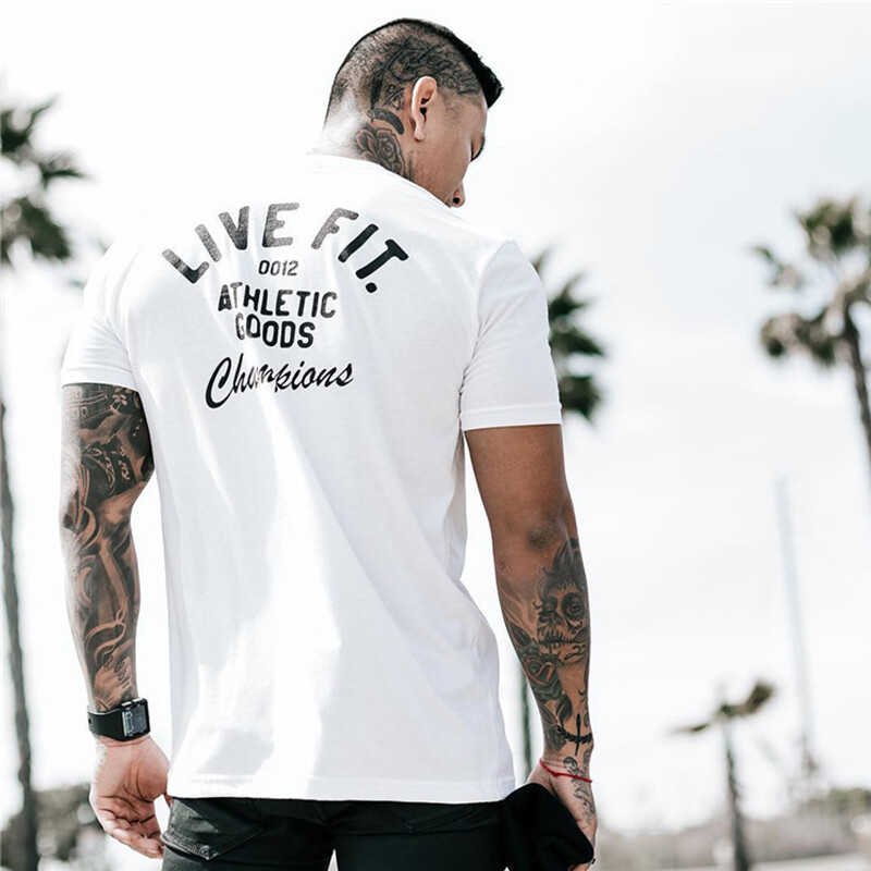 LVFT New Men Skinny T-shirt Gyms 