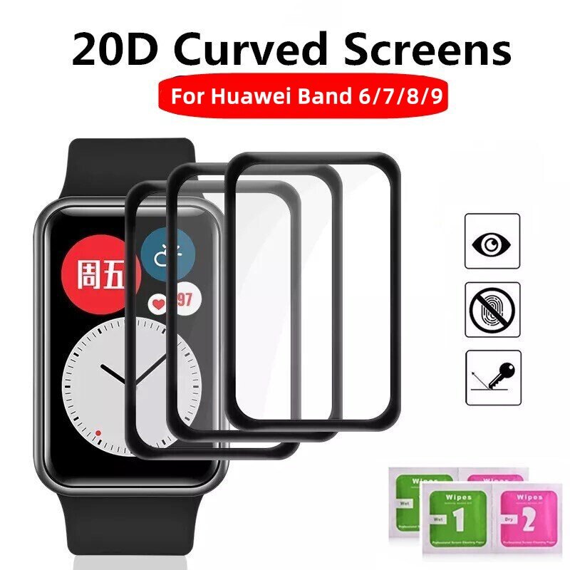 1-3Pcs 9d Curved Protective for Huawei Band 9 8 7 6 Soft Screen Protectors Film on Honor Band6 Smart Bracelet Accessories