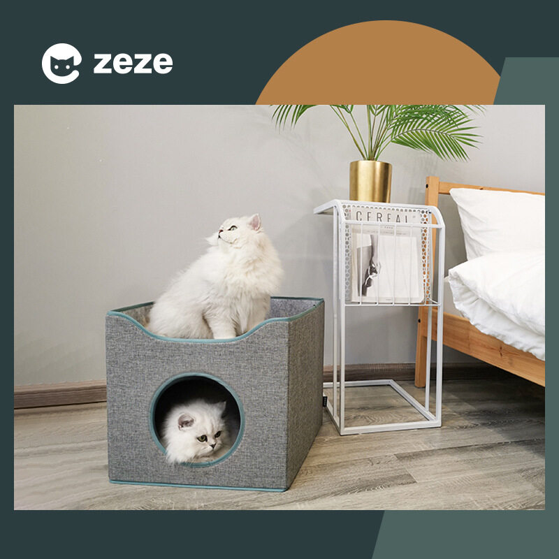 Mới Gấp Mùa Hè Lưu Trữ Ổ Mèo Đóng Siêu Di Động Tatami Nhà Cho Mèo Biệt Thự Giấc Ngủ Sâu Bốn Mùa Universal Pet Giường Nằm Cho Mèo Cưng Tầng