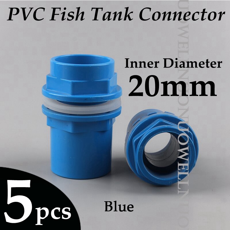 Size : Inner Dia.63mm Tubes Pipes /& Hoses 5pcs PVC Inner Diameter20//25//32//40//50mm Connector UPVC Pipe Fittings Wate Supply Adapter Fish Tank Pipe Drainage Connector