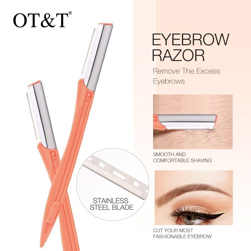 OT & T 2 Cái Tông Đơ Cắt Lông Mày Dao Cạo Lông Mày Dụng Cụ Làm Đẹp Kết Thúc Mịn Dụng Cụ Trang Điểm Mỹ Phẩm Ngày Giáng Sinh