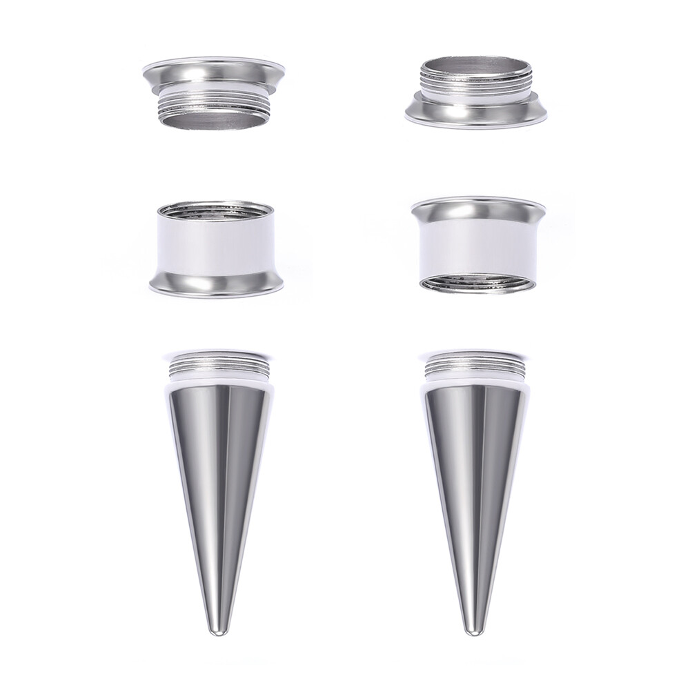 1 Pair 2-18mm 2 In 1 Ear Tapers Kit Stainless Steel Ear Plugs Tunnels Double Flared Ear Expanders Screw Fit Ear Stretchers Flesh Tunnels Body Piercing Jewelry