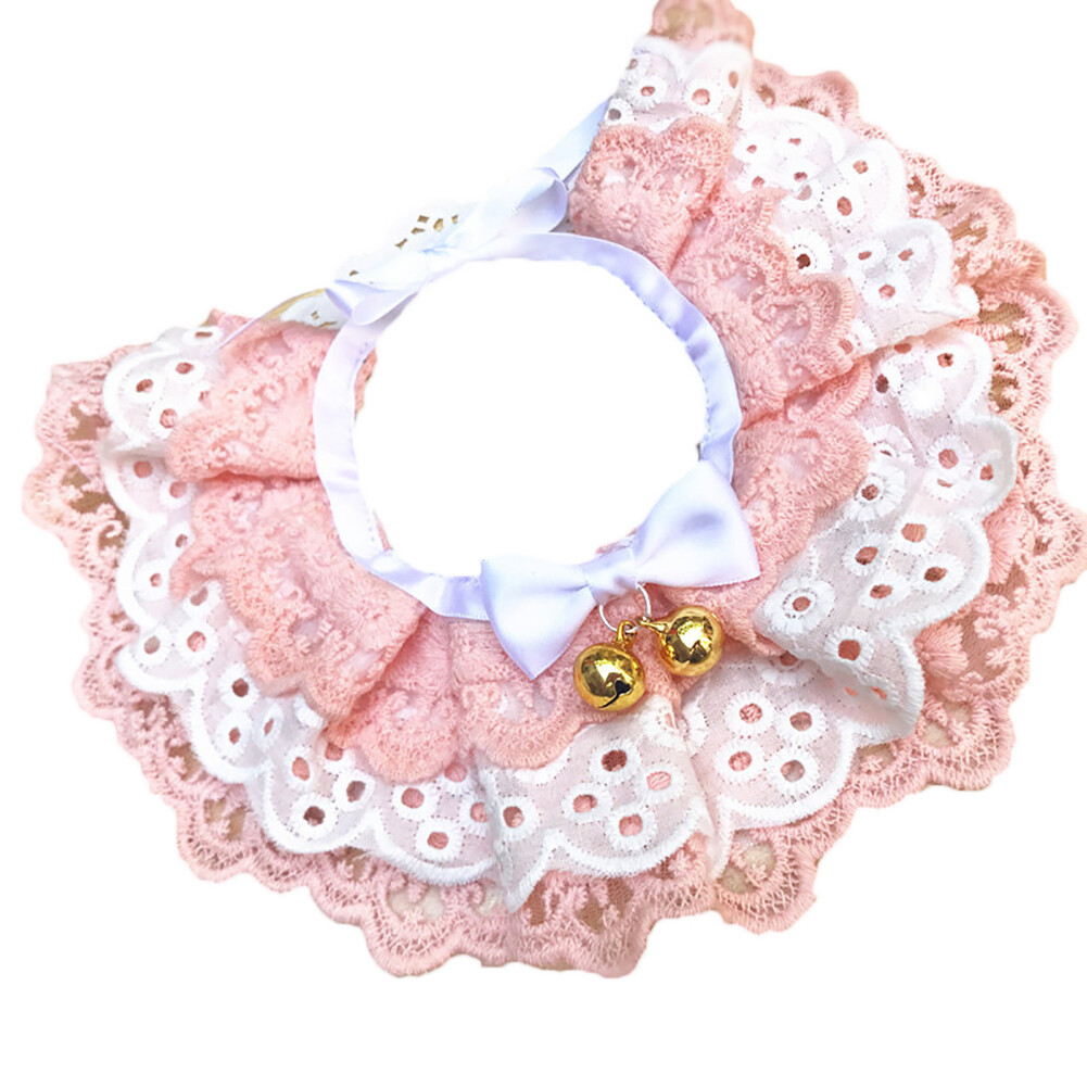 Aixuexi Chuông Thắt Nơ Ren Ba Lớp Cho Chó Mèo Thú Cưng Cổ Áo Vòng Cổ Yếm Dây Đeo Cổ