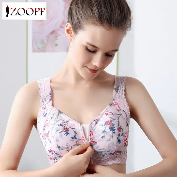 Front zipper wireless bra Clearance